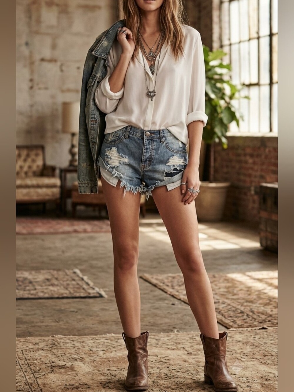 One Teaspoon Bandits Low Waist Distressed Shorts